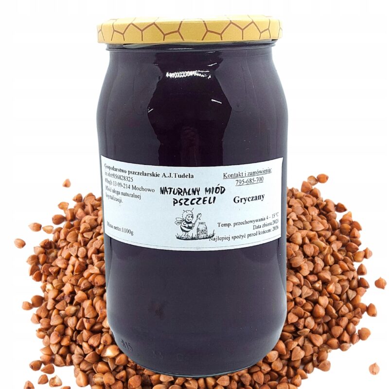 Naturalny Miód Gryczany 1100g zbiór 2025r z Mazowsza
