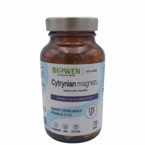 Biowen Cytrynian Magnezu 125 mg z witaminą B6 (P-5-P) | kapsułki, 100 szt.