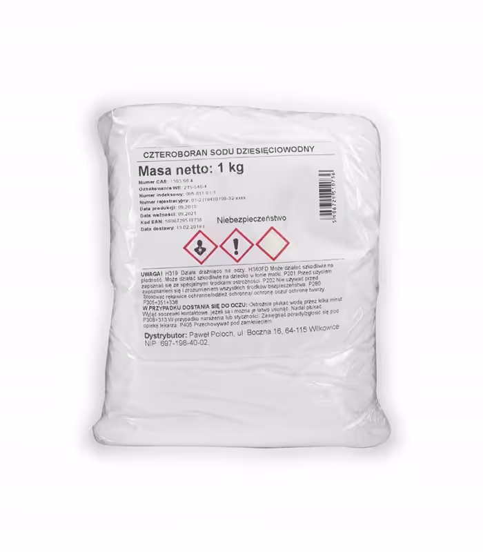 Boraks, BORAX 10-wodny 99,99% czystości 1 KG