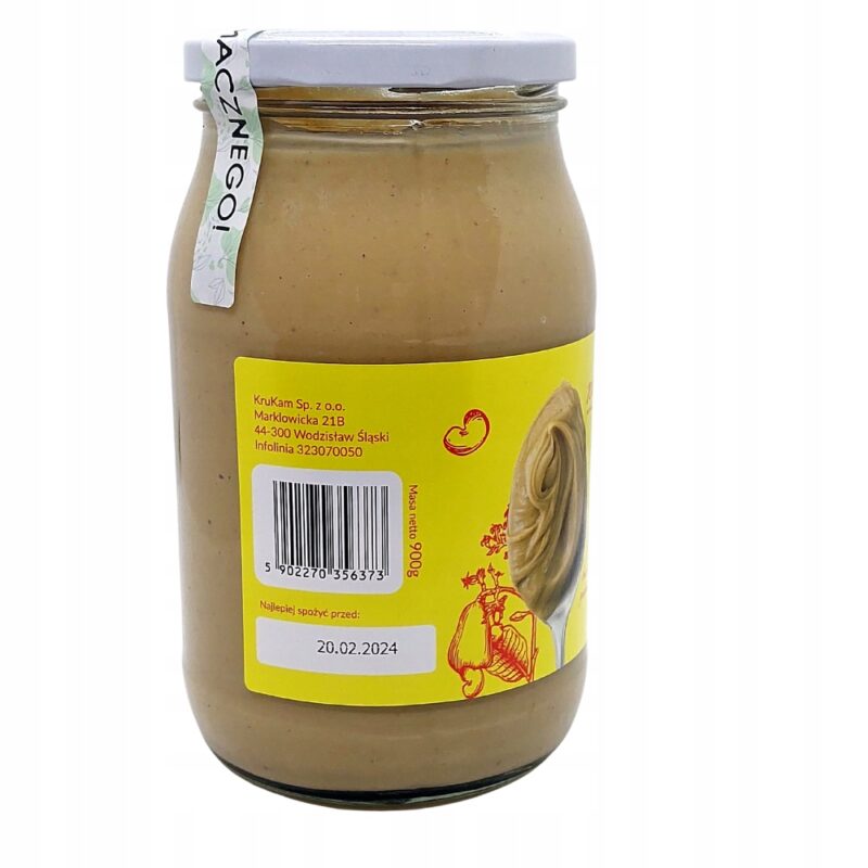 KruKam Pasta z Orzechów Nerkowca 100% - 900 g - obrazek 5