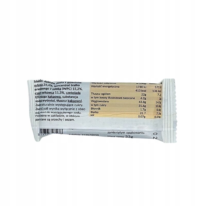 Baton daktylowy z nerkowcami w czekoladzie 33 g - obrazek 2