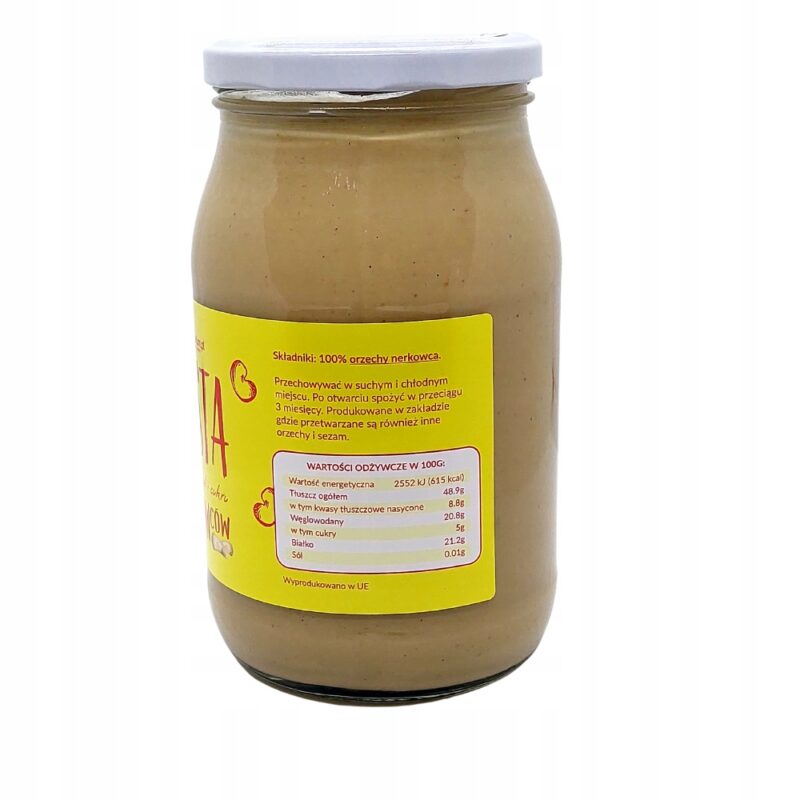 KruKam Pasta z Orzechów Nerkowca 100% - 900 g - obrazek 4