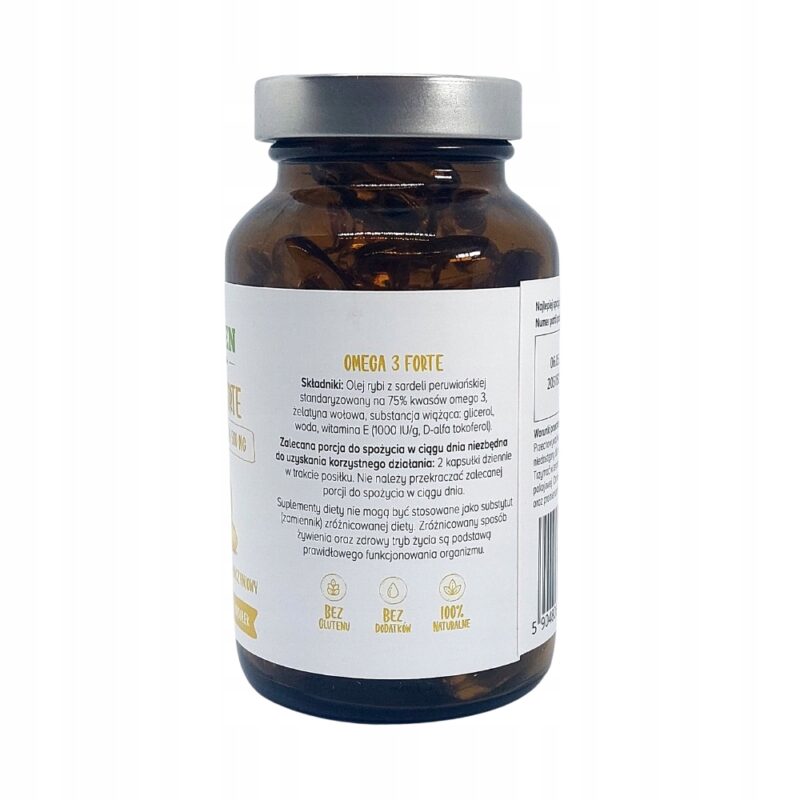 BIOWEN Omega 3 Forte DHA i EPA 90 kapsułek z witamina E - obrazek 2