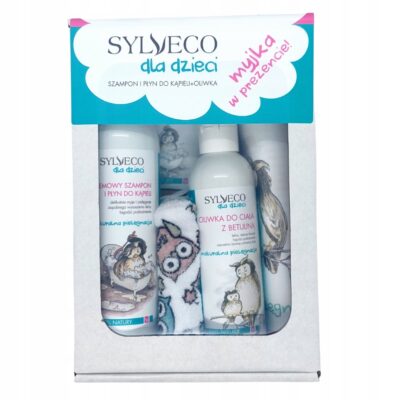 Sylveco zestaw kosmetyków dla dzieci szampon i płyn do kąpieli Myjka gratis