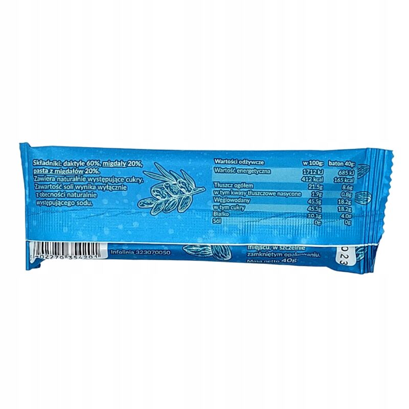 Baton daktylowy z migdałami Krukam 40 g - obrazek 2