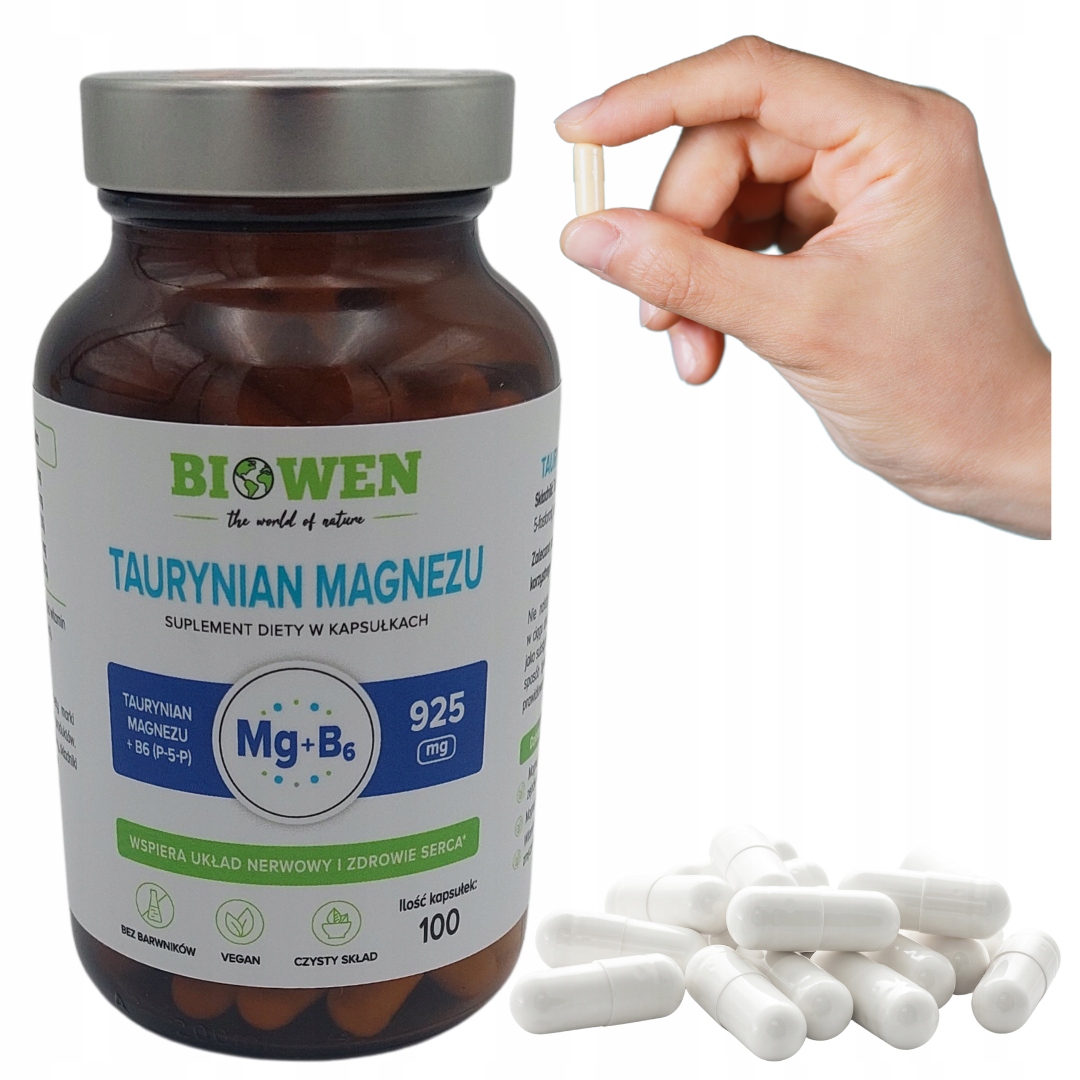Biowen Taurynian magnezu + wit. B6 (P-5-P)100 kapsułek dla wsparcia zdrowia