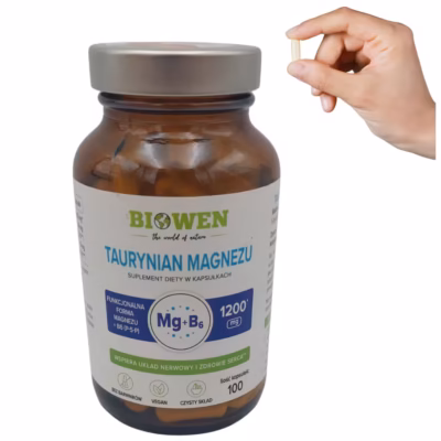 Biowen Taurynian magnezu + wit. B6 (P-5-P)100 kapsułek dla wsparcia zdrowia