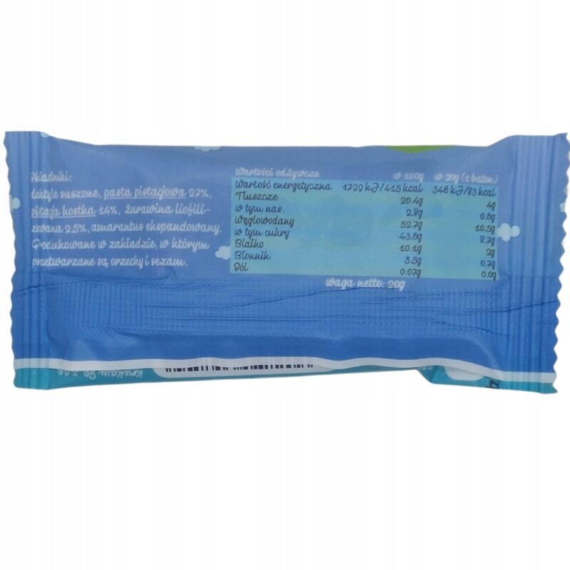 KRUKAM Batonik daktylowy pistacja - żurawina 20 g - obrazek 2