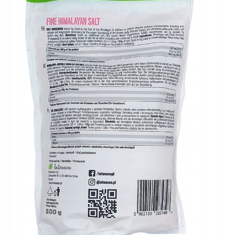 INTENSON Sól himalajska jodowana gruba, 500 g - obrazek 4