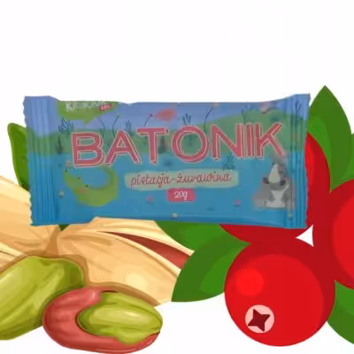KRUKAM Batonik daktylowy pistacja - żurawina 20 g