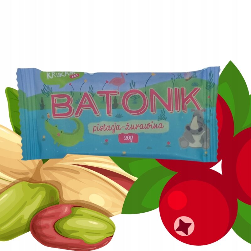 KRUKAM Batonik daktylowy pistacja - żurawina 20 g