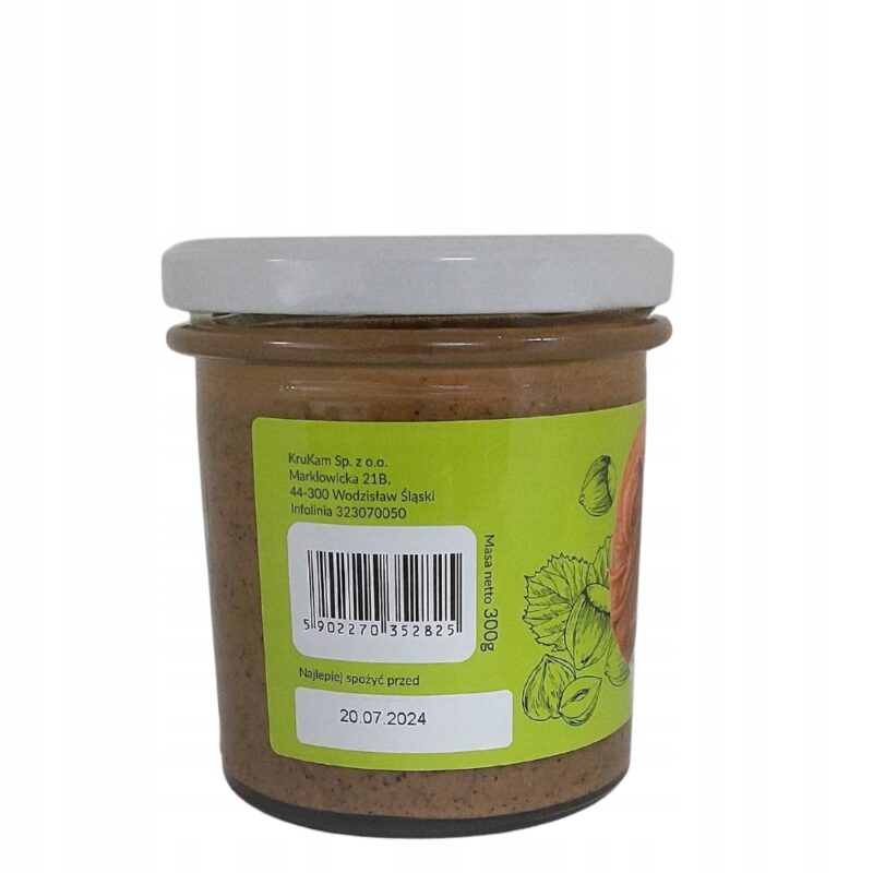 KruKam Pasta z orzechów laskowych 300 g Naturalna - obrazek 6