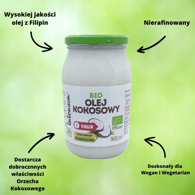 Olej kokosowy Bio Virgin nierafinowany Intenson 900 ml - obrazek 9