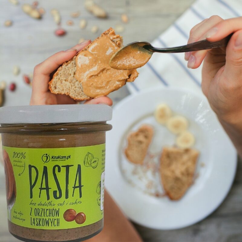 KruKam Pasta z orzechów laskowych 300 g Naturalna - obrazek 8