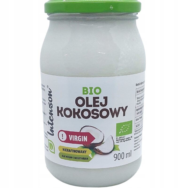 Olej kokosowy Bio Virgin nierafinowany Intenson 900 ml - obrazek 2