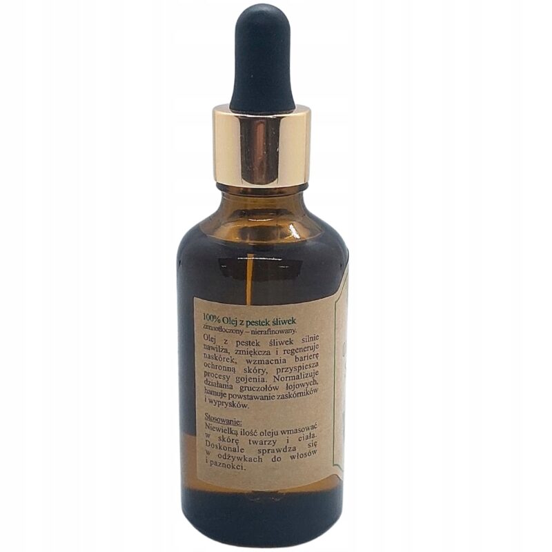 Olej z pestek śliwek zimnotłoczony nierafinowany 50ml BioOlja - obrazek 4