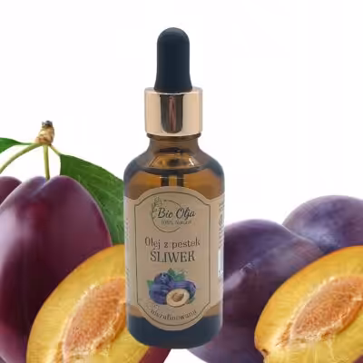 Olej z pestek śliwek zimnotłoczony nierafinowany 50ml BioOlja