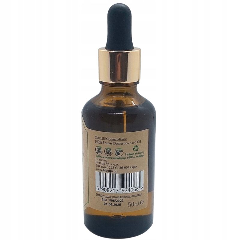 Olej z pestek śliwek zimnotłoczony nierafinowany 50ml BioOlja - obrazek 5