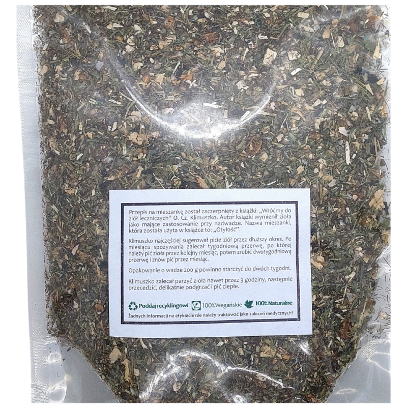 Mieszanka Ziołowa wg O. Klimuszki - Otyłość 200g Otyłoziel Zielarnia Suwalska - obrazek 9