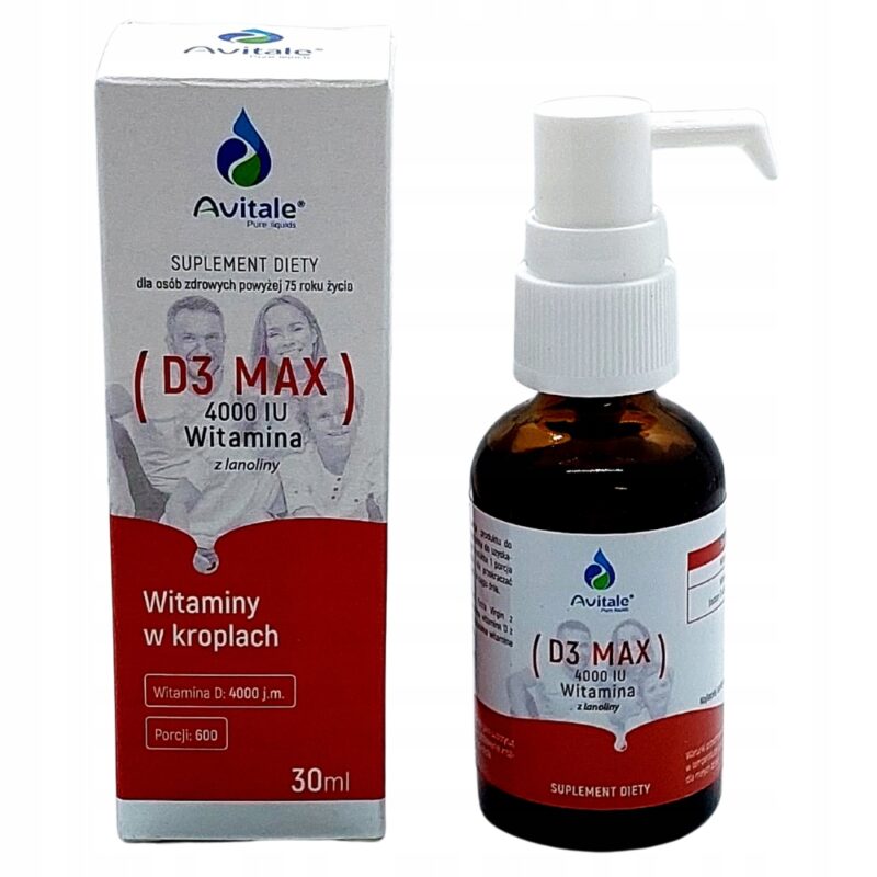 AVITALE Witamina D3 Forte 4000IU 30ml Na Odporno - Duża dawka