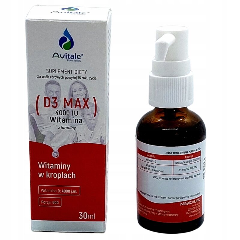 AVITALE Witamina D3 Forte 4000IU 30ml Na Odporno - Duża dawka - obrazek 3