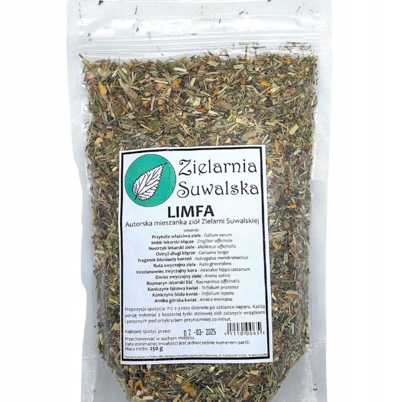 Zielarnia suwalska Mieszanka Ziołowa Limfa 250g - Wsparcie limfy i odporności