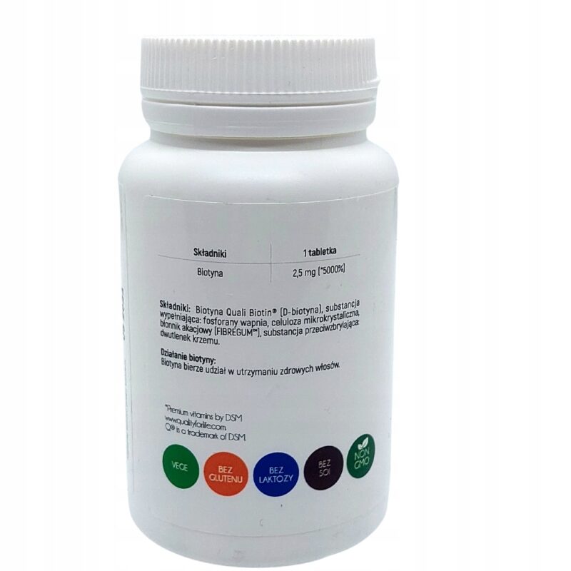 Aliness Biotyna 2500 mcg QualiBiotin tabletki 120 szt Piękne włosy - obrazek 6