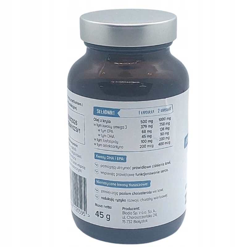 Biowen KRILL OIL PRO Olej Z Kryla 90kap omega 3 - obrazek 6