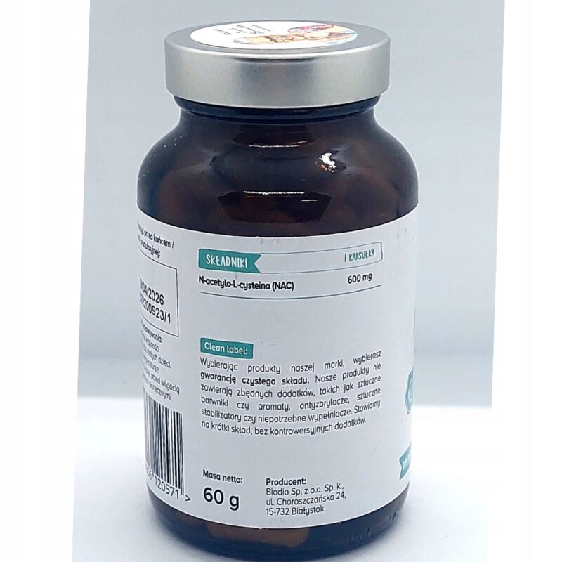 Biowen NAC N-acetylo-L-cysteina 600 mg Detoks i odtruwanie wątroby - obrazek 5