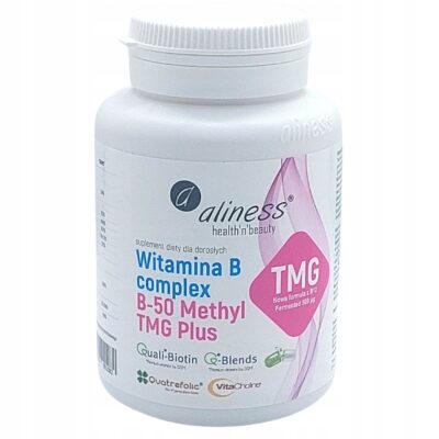Aliness Witamina B Complex B-50 Methyl TMG 100 kapsułek Nowa formuła