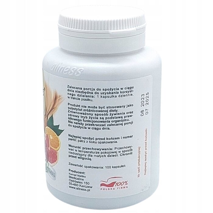 Aliness Witamina C Rutyna Acerola 1000mg Vege 100 Caps - obrazek 4