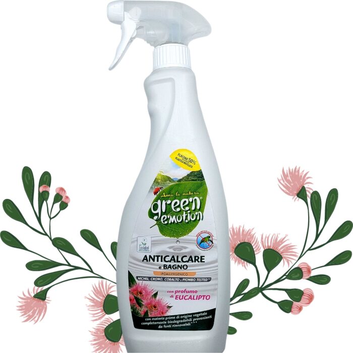 GREEN EMOTION Odkamieniacz do kabin, płytek baterii i WC, Eukaliptus 750ml