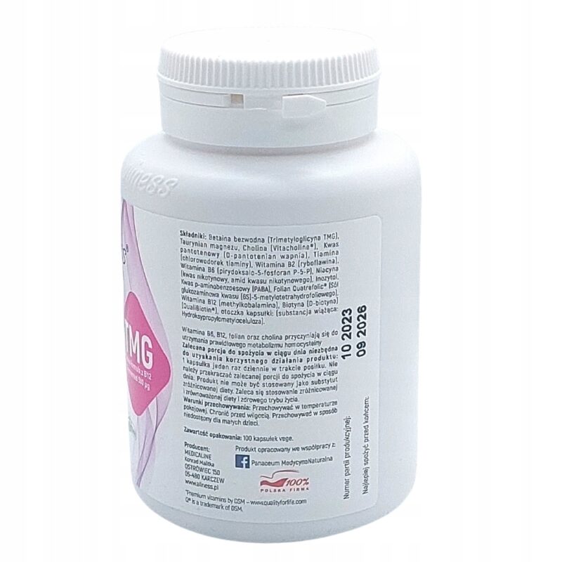 Aliness Witamina B Complex B-50 Methyl TMG 100 kapsułek Nowa formuła - obrazek 6