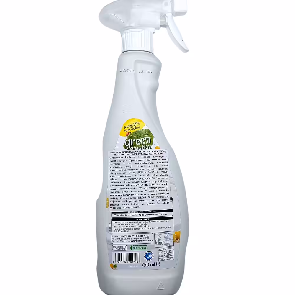 Środek Odtłuszczający do kuchni cytrynowy Green Emotion 0,75l EKO - obrazek 4