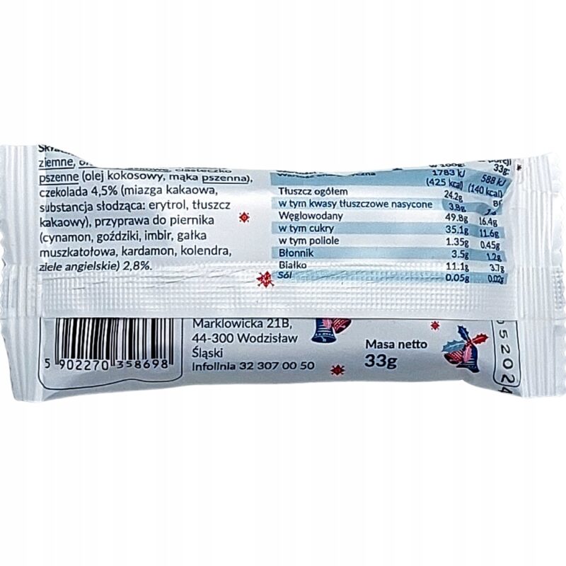 Baton daktylowy Krukam piernik w czekoladzie 33 g - obrazek 3