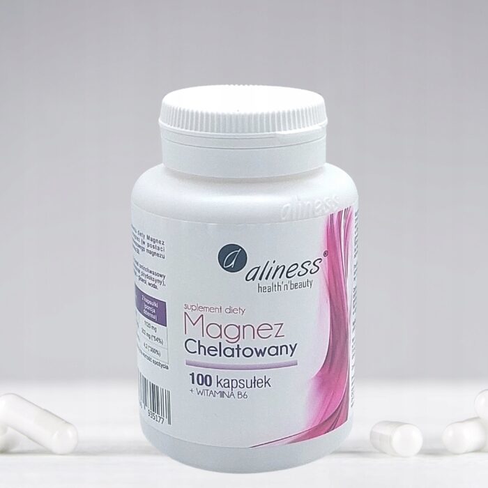 ALINESS Magnez CHELATOWANY 560 mg Wit B6 100kaps Czysty skład bez barwników - obrazek 5