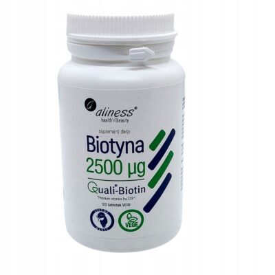 Aliness Biotyna 2500 mcg QualiBiotin tabletki 120 szt Piękne włosy