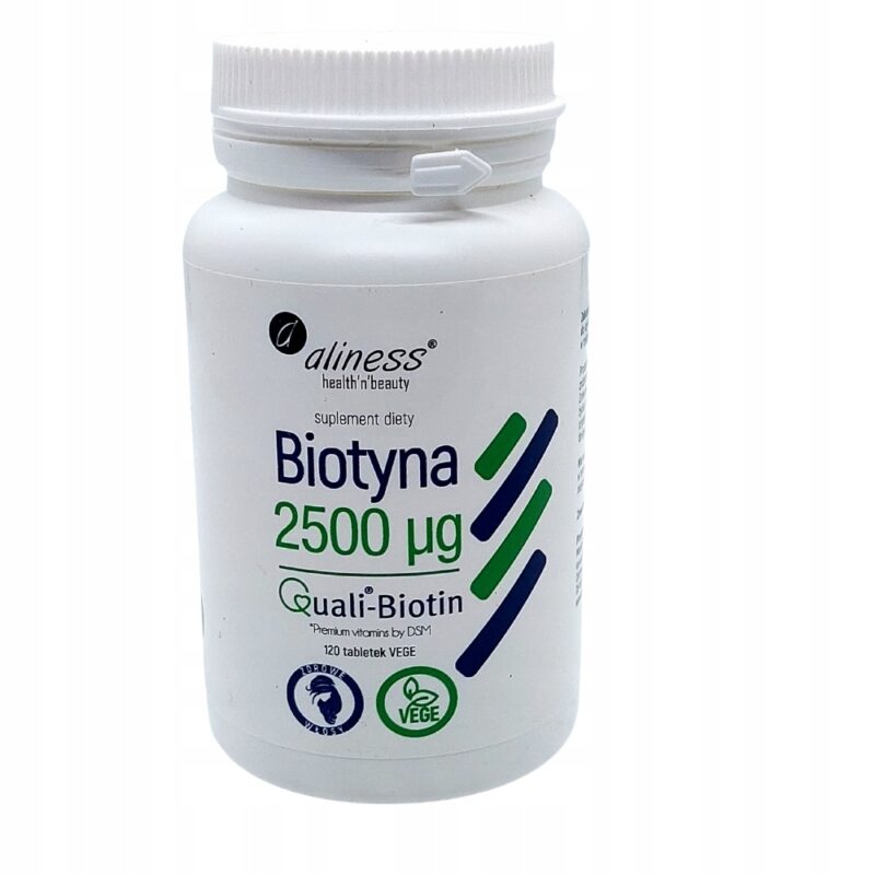 Aliness Biotyna 2500 mcg QualiBiotin tabletki 120 szt Piękne włosy