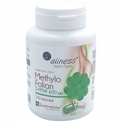 Aliness Methylo Folian 5-mthf 600.g x100caps VEGE Aktywna Forma Folianu