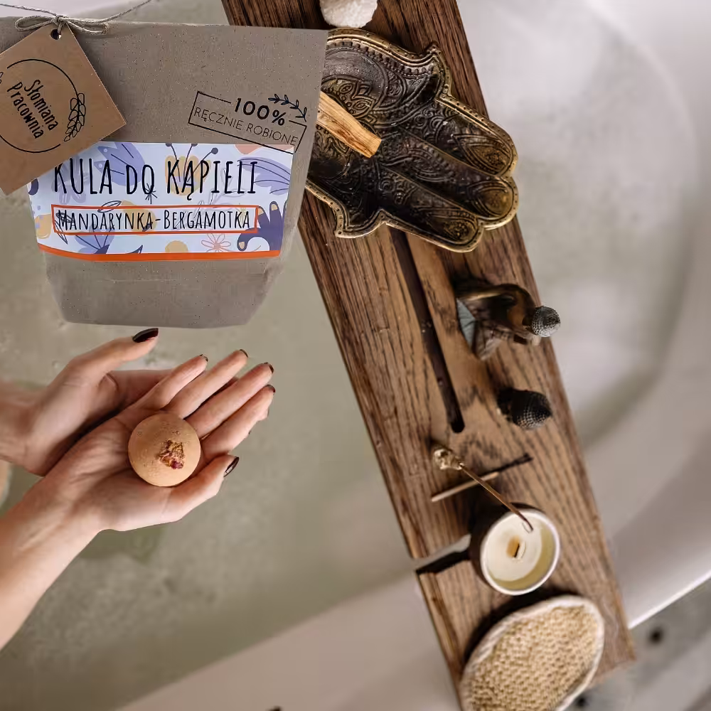 Kula do kąpieli Pomarańcz - Bergamotka 100% Naturalne Słomiana Pracownia - obrazek 3