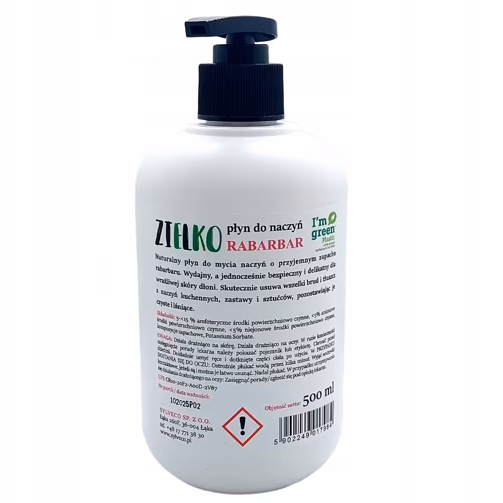Płyn do mycia naczyń Zielko RABARBAR 0,5 l - Naturalny i skuteczny - obrazek 2