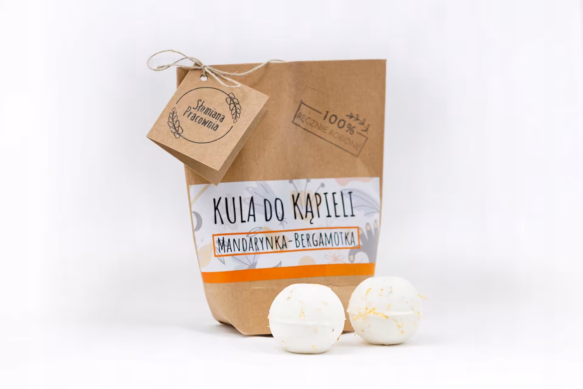 Kula do kąpieli Pomarańcz - Bergamotka 100% Naturalne Słomiana Pracownia - obrazek 10