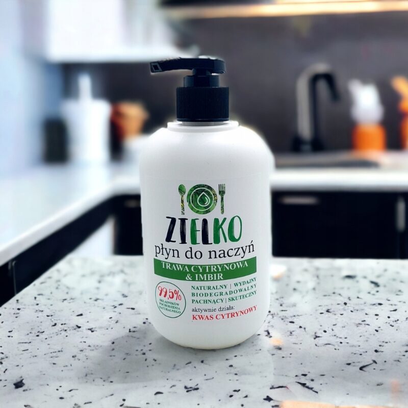 Płyn do mycia naczyń Zielko Trawa cytrynowa & imbir 0,5l - Naturalny - obrazek 2
