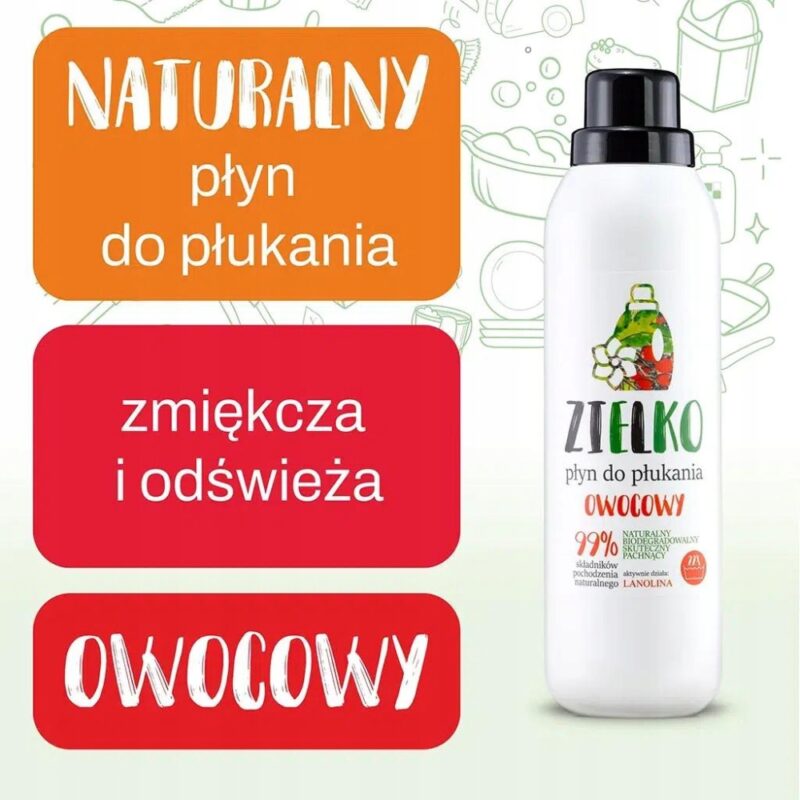 ZIELKO Płyn do płukania owocowy z lanoliną 1l - Naturalny - obrazek 4