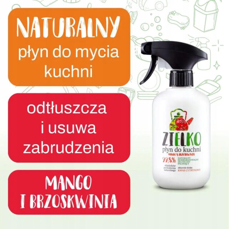 ZIELKO Płyn do kuchni Naturalny Uniwersalny MANGO & BRZOSKWINIA - obrazek 6