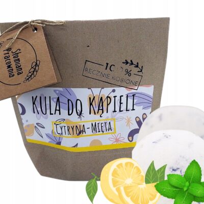 Kula do kąpieli Cytryna i Mięta 100% Naturalne Słomiana Pracownia
