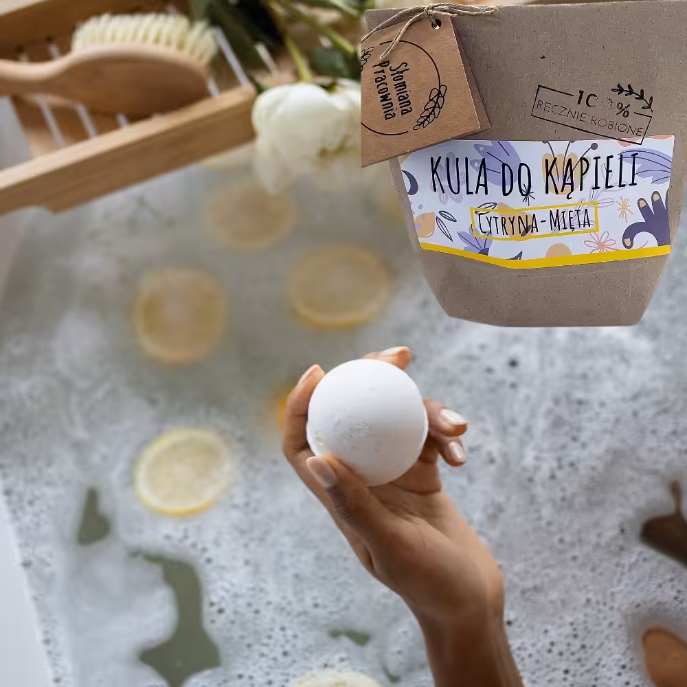 Kula do kąpieli Cytryna i Mięta 100% Naturalne Słomiana Pracownia - obrazek 9