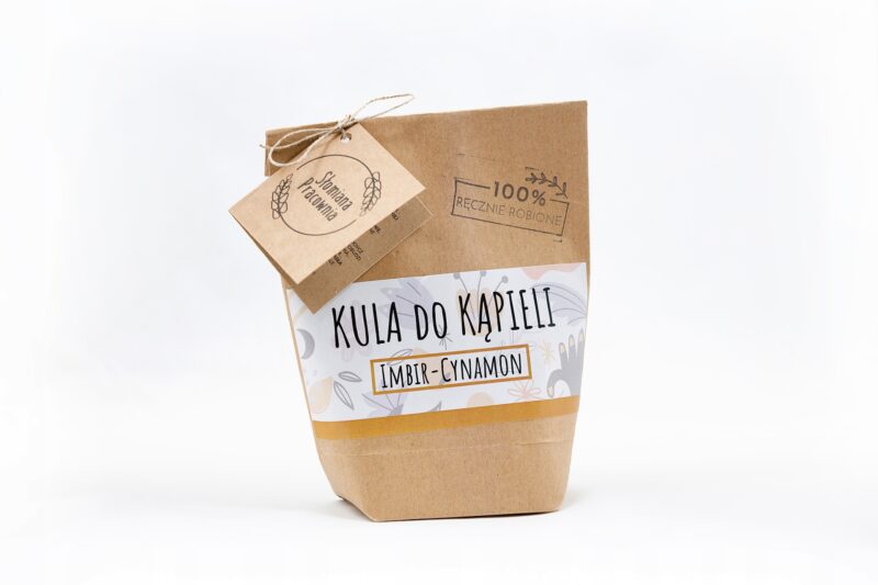 Kula do kąpieli Imbir - Cynamon 100% Naturalne Słomiana Pracownia - obrazek 4