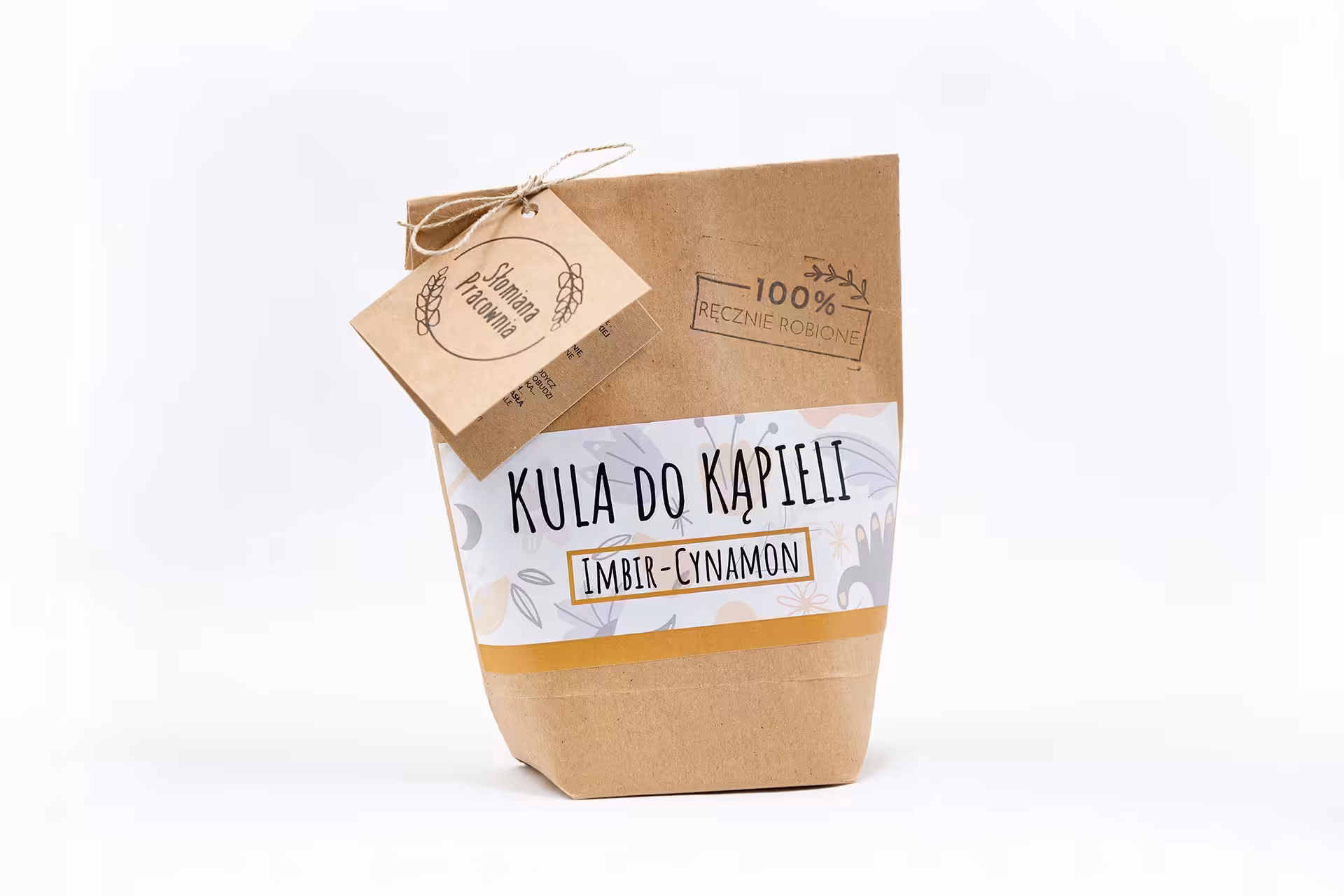 Kula do kąpieli Imbir - Cynamon 100% Naturalne Słomiana Pracownia - obrazek 4