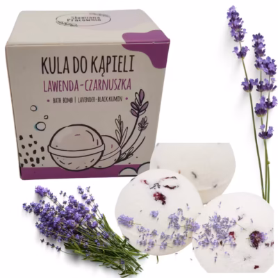 Kula do kąpieli Lawenda - Czarnuszka 100% Naturalne Słomiana Pracownia